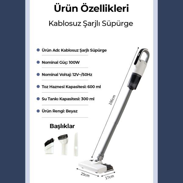 robo islak Kuru sarjli tobasiz dikey supurge 11