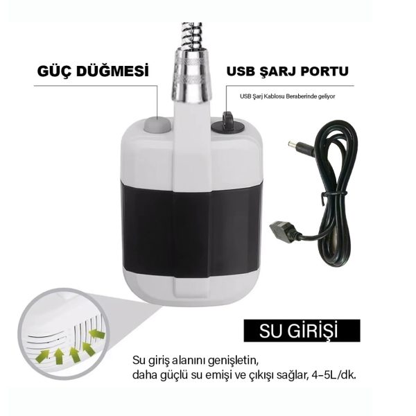 robo sarjli tasinabilir kamp bahce outdoor portatif dus
