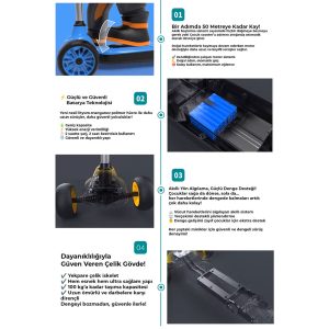 robo 3 tekerlekli elektrikli cocuk scooter 11