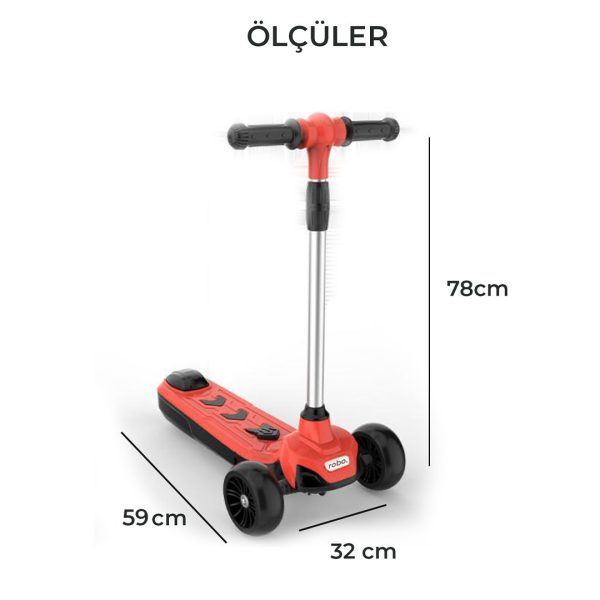 robo 3 tekerlekli elektrikli cocuk scooter 12