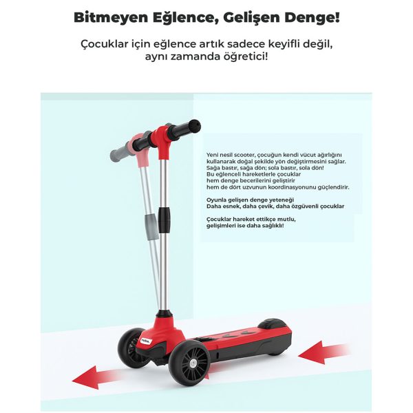 robo 3 tekerlekli elektrikli cocuk scooter 8