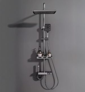 robo Dijital Led Göstergeli Piyano Tuşlu Termostatik Banyo Batarya Duş Sistemi