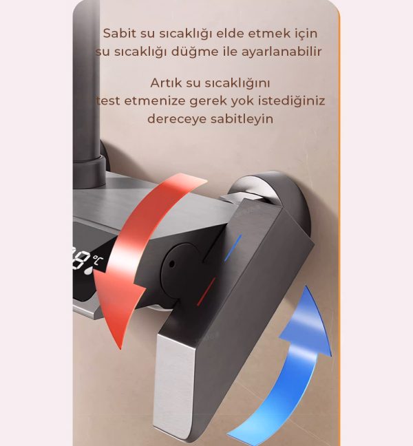 robo dijital led gostergeli piyano tuslu termostatik banyo batarya dus sistemi bakir ve pirinc ic govde 4