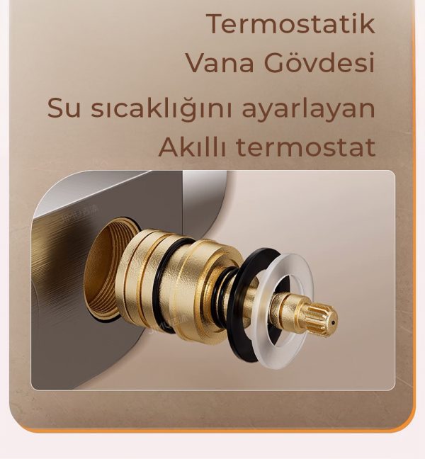robo dijital led gostergeli piyano tuslu termostatik banyo batarya dus sistemi bakir ve pirinc ic govde 5