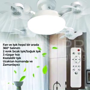 robo Işıklı Dron Tavan Vantilatörü