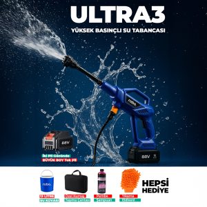 robo Ultra 3 - Kovalı Yüksek Basınçlı Yıkama Makinesi - Pembe Köpük Hediyeli