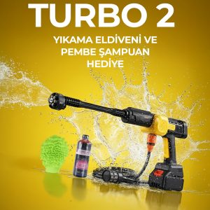 robo Turbo 2 Pembe Köpük ve Eldiven Hediyeli Yüksek Basınçlı Yıkama Makinesi