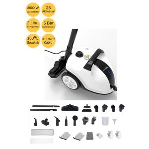 robo Buharlı Temizleyici 26 Parça 2000W Ultra Güçlü Çok Amaçlı Buhar Makinesi