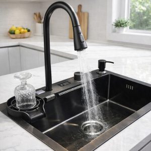 robo Dijital Akıllı Eviye Seti Siyah 60x45 cm