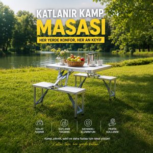 robo 4 Kişilik Katlanır Kamp Masası