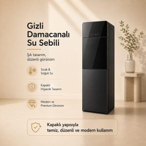 robo Gizli Damacanalı Sıcak Soğuk Su Sebili – Kapaklı Tasarım, Paslanmaz Çelik Hazne, Ev ve Ofis Tipi