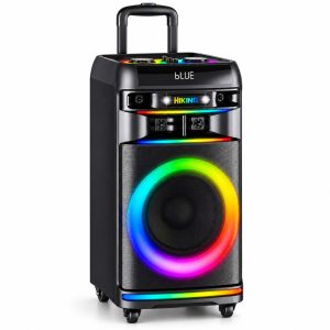 robo Hiking ST-24 Tekerlekli Bluetooth Hoparlör – 120W Parti Hoparlörü, RGB Işıklı, Karaoke Mikrofon Girişli, Şarjlı